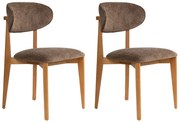 Set de scaune de sufragerie Lionte Brown și DarkOak, 2 buc.