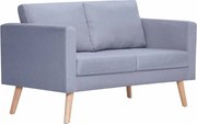vidaXL Canapea cu 2 locuri, material textil, gri deschis