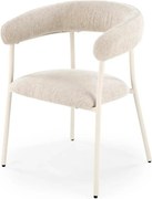 Scaun K557, bej deschis/alb, stofa clasica/metal, 60x54x75 cm