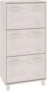 vidaXL Pantofar „HAMAR”, alb, 59,5x35x117 cm, lemn masiv pin