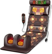 Saltea cu masaj și încălzire, 9 programe, 9 viteze, Terapie cu mușețel, Masaj Role pentru Gât, Picioare, Masaj Vibrații Spate, Talie,Telecomandă, MARO