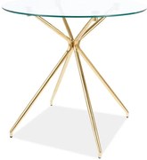 Masă de sufragerie Anastasia (sticlă + auriu) (pentru 4 persoane). Promo -6%. 1049940