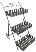 Raft ghivece plante cu 3 etajere Metal Gri