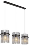 Lustra suspendata 3L design modern GORLEY negru, fumuriu