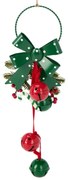 Decorațiune de Crăciun cu clopoței metalici, 29 cm, verde