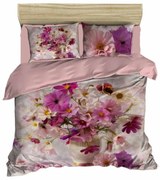 Lenjerie de pat dubla Flower 112, Pearl Home, 3 piese, 200x220 cm, amestec bumbac, multicolor