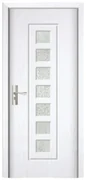Usa Interior din MDF Novo Doors ND236, Cadru din Lemn Masiv, Geam Sablat, KIT COMPLET, Toc , Manere si balamale incluse (Culoare: Nuc, Dimensiune: 80
