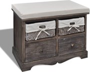 vidaXL Bancă de depozitare, maro, 62x33x42 cm, lemn de paulownia