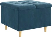 vidaXL Ottomană de depozitare albastru 60 x 60 x 45 cm Catifea