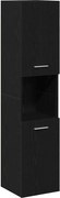 vidaXL Dulap de Baie Stejar Negru 30 x 30 x 130 cm Lemn compozit