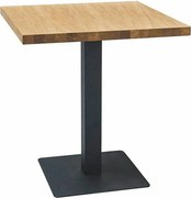 Masa PURO, stejar/negru, PAL laminat/metal, 70x70x76 cm