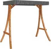 vidaXL Cadru balansoar cu acoperiș antracit, lemn curbat finisaj tec