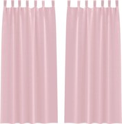 vidaXL Perdele Opaque cu Inel 2 pcs Roz bebe 225 x 140 cm Poliester