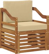 vidaXL Set de canapele de exterior cu pernă natural 67 x 63 x 73 cm