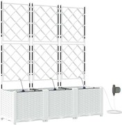 vidaXL Vază pentru Grădină 3 pcs Alb Oțel