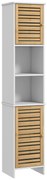 HOMCOM Mobilier Coloană Depozitare Baie bicolore, 2 dulapuri cu raft reglabil și 2 nișe, 35L x 30A x 170Î cm | Aosom Romania