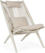 Fotoliu de grădină bej din metal Aloha – Bizzotto