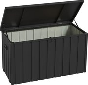 Outsunny Cutie de Depozitare pentru Exterior 450L cu Roți, Organizator din Oțel, Maro | Aosom Romania