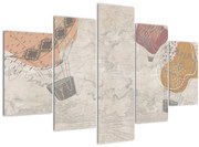 Tablou - Baloane deasupra orașului, nuanțe reci (150x105 cm)