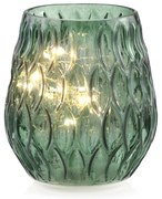 Sfesnic decorativ din sticla Culoare verde, LED MADRID
