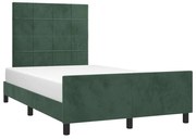 vidaXL Cadru de pat fără saltea verde închis 120x190 cm catifea