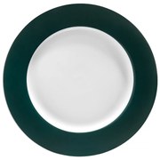 Farfurie portelan, desert, verde/alb, 19 cm, aura g