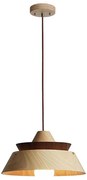 Lustră suspendată pe cablu din lemn masiv, 1xE27/60W/230V, Ø 33 cm, stejar/nuc/lemn de cauciuc