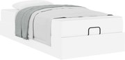 vidaXL Cadru de pat cu saltea cu saltea 2 pcs Alb PVC