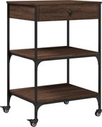 vidaXL Cărucior de bucătărie, stejar maro 60x48x89,5 cm lemn prelucrat