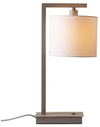 Veioza metal sand si abajur alb Boston