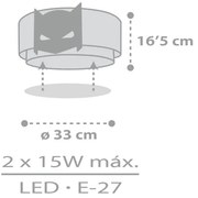 Plafonieră pentru copii Dalber 61806 DARK HERO  2xE27/15W/230V