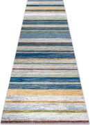 ANDRE 35950 covor lavabil Linii, geometric anti-alunecare - albastru / galben