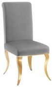 Set 2 scaune stil baroc Modern Barock, gri/ auriu