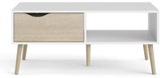 Măsuță de cafea Tvilum Oslo, 99x60 cm, alb-natural