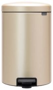Cos de gunoi cu pedala Brabantia NewIcon 1003205, 20 L, Inchidere lina, Baza antiderapanta, Auriu metalic