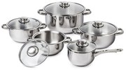 4Home set oale inox cu capac sticlă Destiny, 10 piese