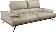 Canapea 3 locuri, tapitata cu piele naturala, spatar rabatabil Grey taupe