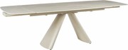 Masa extensibila CORVUS, bej cu efect de piatra travertin, ceramica/me