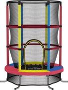HOMCOM Trambulină pentru Copii 3-6 Ani cu Plasă de Siguranță, Fără Arcuri, Picioare în L, pentru Interior și Exterior, Ø160x190 cm, Multicolor | Aosom Romania