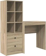 vidaXL Birou cu sertar 2 pcs Stejar Sonoma