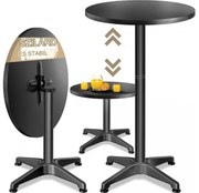 Deuba Masa de bar din aluminiu Ø60cm pliabila - neagra