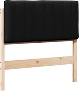 vidaXL Tăblie tapițată Maro și negru 90 cm Lemn de pin masiv