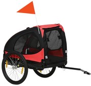 PawHut Remorcă pentru câini, remorcă pliabilă pentru biciclete, rezistentă la apă, textil Oxford, metal, 140 x 71 x 83 cm, Roșu | Aosom Romania
