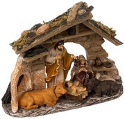 Figurina decorativa de Craciun Nastere in ieslea cu animale, 30 x 22 cm