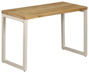 vidaXL Masă de bucătărie, 115x55x76 cm, lemn masiv de mango și oțel
