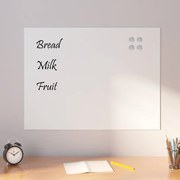 vidaXL Placă magnetică de perete albă 80x60 cm din sticlă securizată