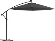 vidaXL Umbrelă suspendată cu LED și stâlp din oțel, antracit, 300 cm