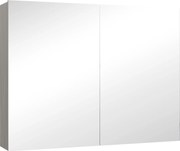 HOMCOM Dulap suspendat pentru baie cu oglindă, mobilier de baie, uși duble și rafturi reglabile, 80x15x60cm, gri | Aosom Romania