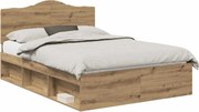 vidaXL Cadru de pat Stejar artizanal 140 x 200 cm Lemn de pin masiv