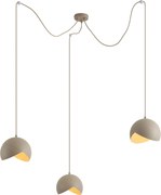 Lampă suspendată de design bej cu sticlă opală cu 3 lumini - Tulip